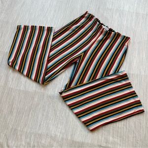 UO Rainbow Vertical Striped Wide Leg Cropped Pants